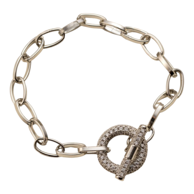 PULSERA ACERO ESLABONES CIERRE MICROPAVE