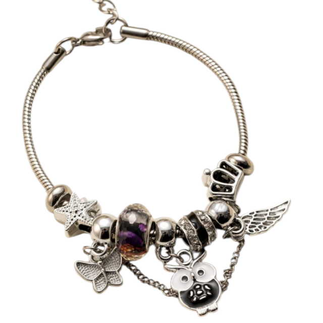 PULSERA ACERO CHARMS BÚHO 