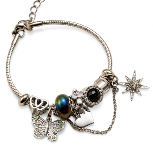 PULSERA ACERO CHARMS CADENA MARIPOSA