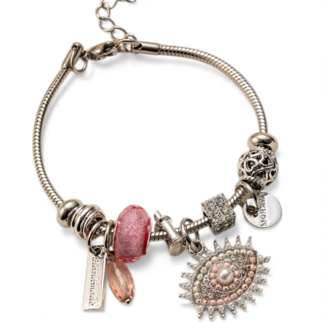 PULSERA ACERO CHARMS OJO