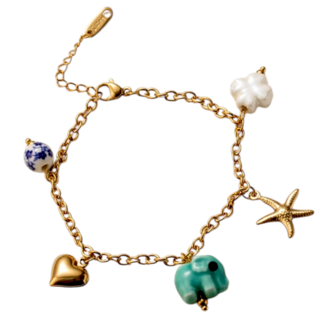 PULSERA ACERO DORADO MULTIDIJES ELEFANTE