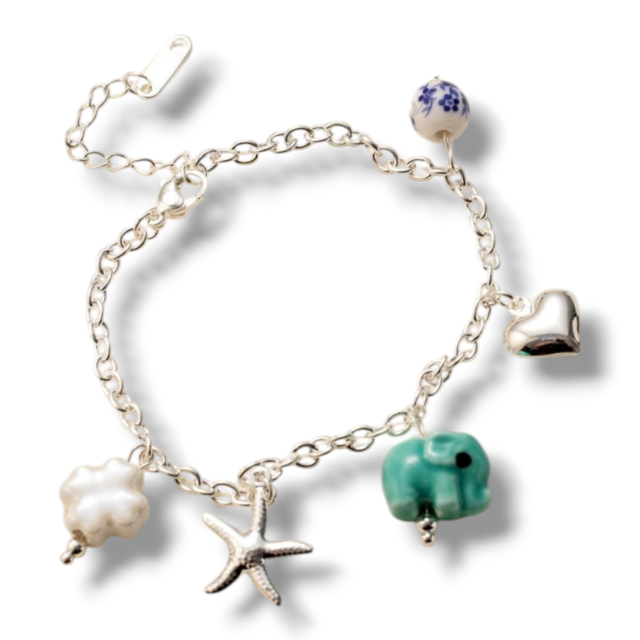 PULSERA ACERO BLANCO MULTIDIJES ELEFANTE