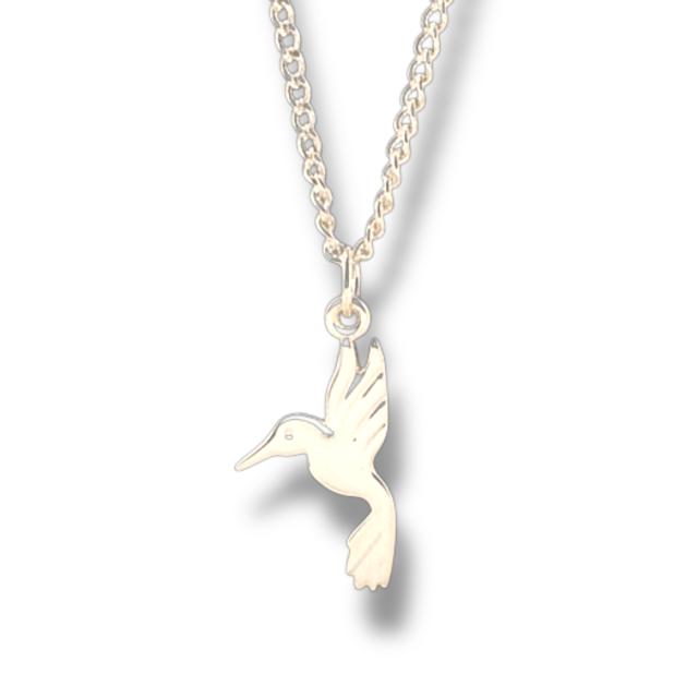 COLLAR ACETO BLANCO CADENA 3x1 DIJE COLIBRÍ