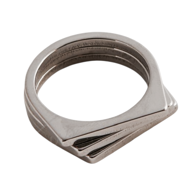 ANILLO ACERO DISEÑO TRIPLE