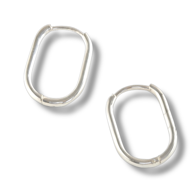 ACERO BLANCO ARO ARGOLLA OVALADO