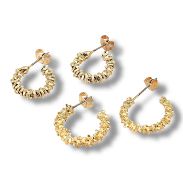 ARO ACERO DORADO PASANTE ARGOLLA DISEÑO