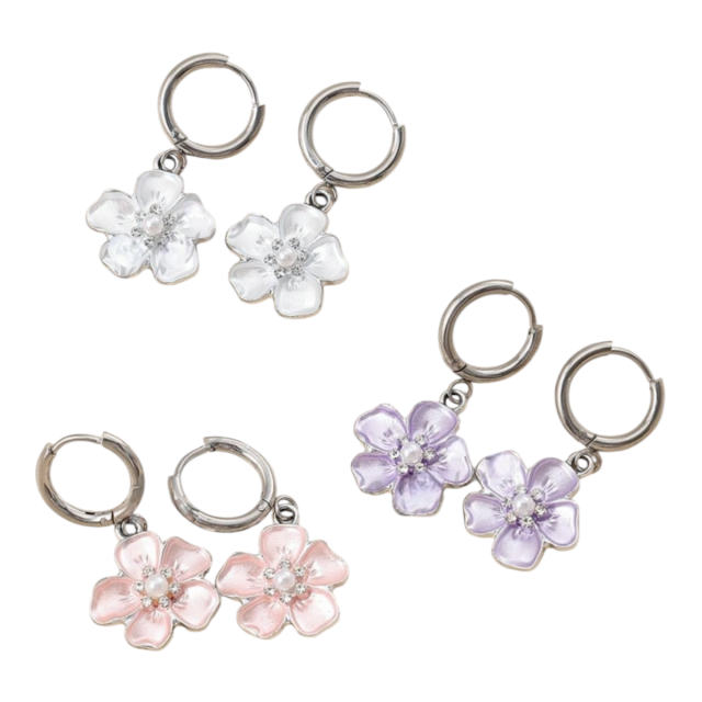 ARO ACERO CLIp DIJE FLOR