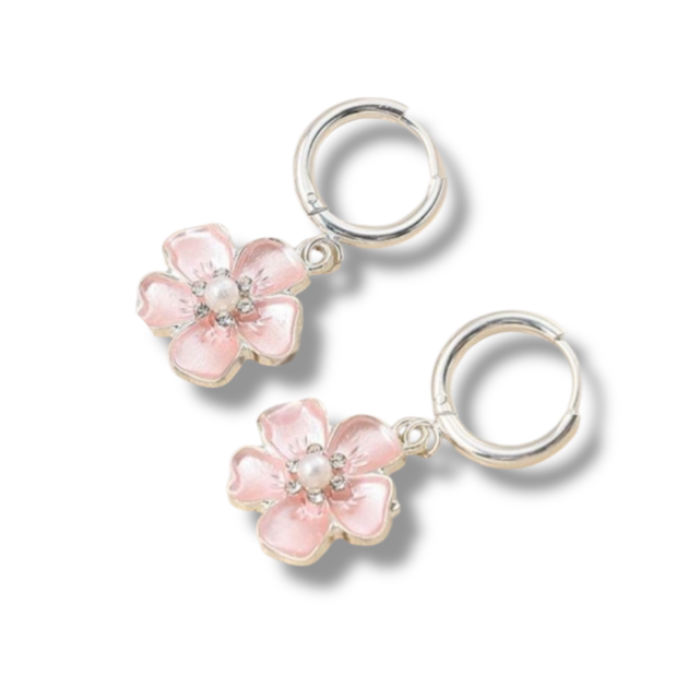 ARO ACERO BLANCO ARGOLLA CLIP DIJE FLOR