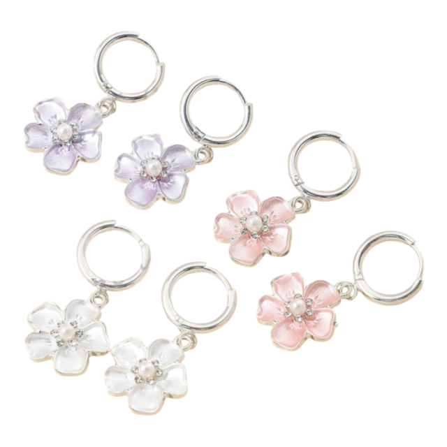 ARO ACERO BLANCO ARGOLLA CLIP DIJE FLOR