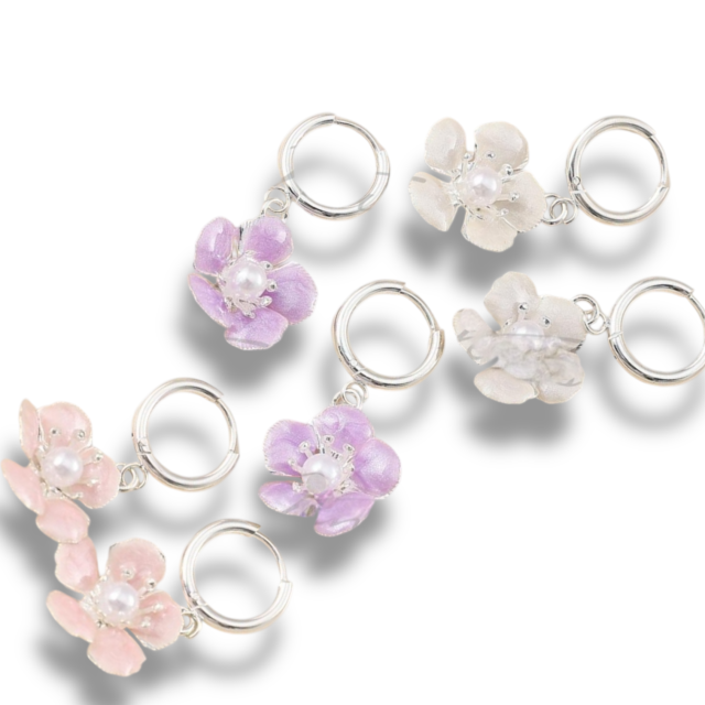 ARO ACERO BLANCO ARGOLLA CLIP DIJE FLOR