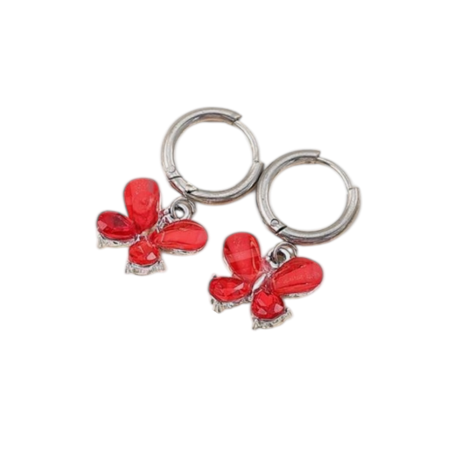 ARO ACERO ARGOLLA CLIP DIJE MARIPOSA 