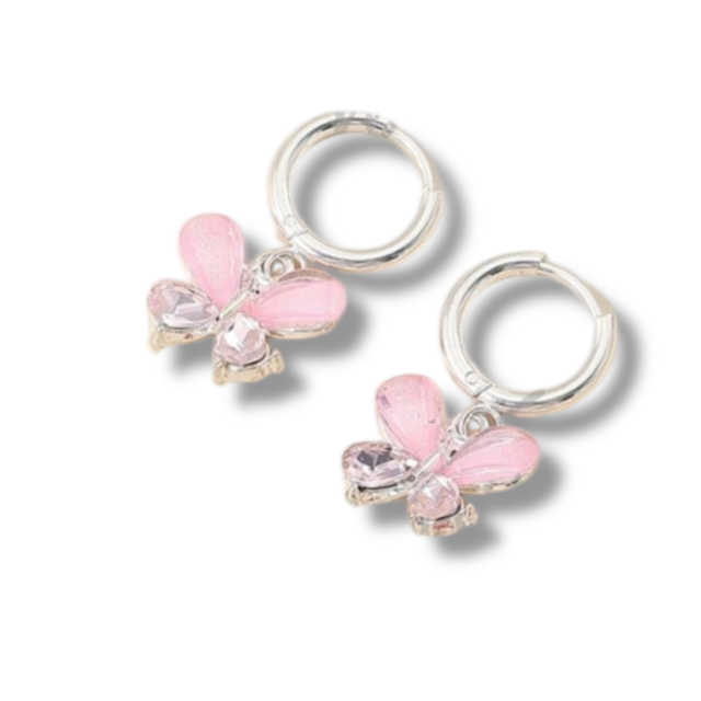 ARO ACERO BLANCO ARGOLLA CLIP DIJE MARIPOSA 