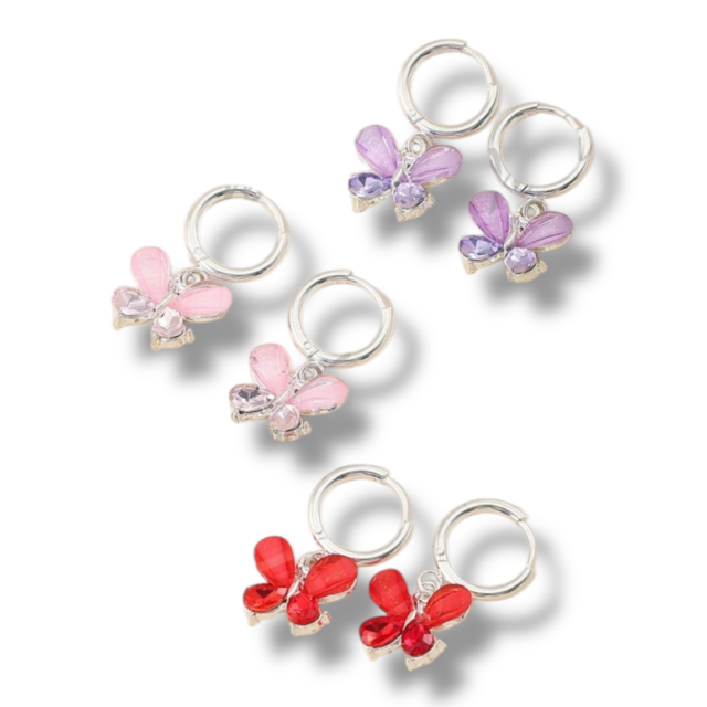 ARO ACERO BLANCO ARGOLLA CLIP DIJE MARIPOSA 