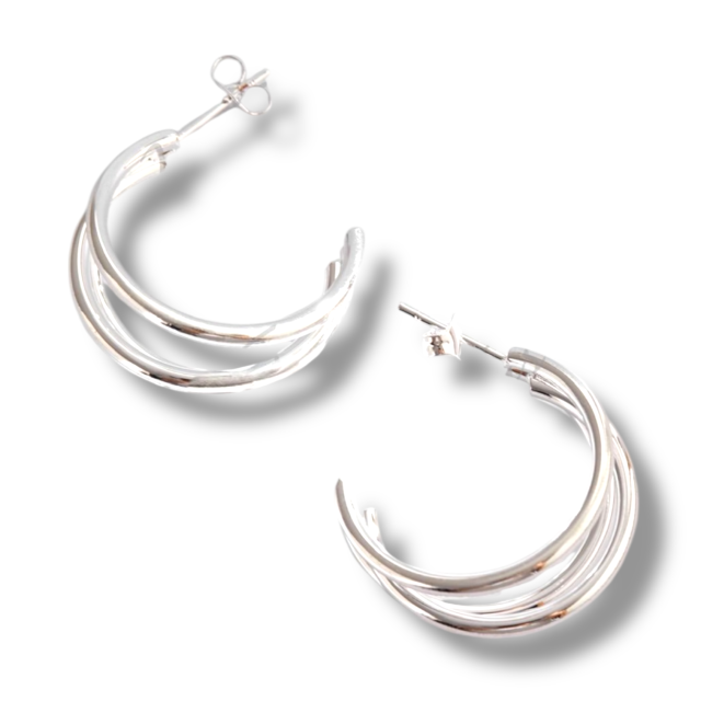 ARO ACERO BLANCO TRIPLE ARGOLLA 