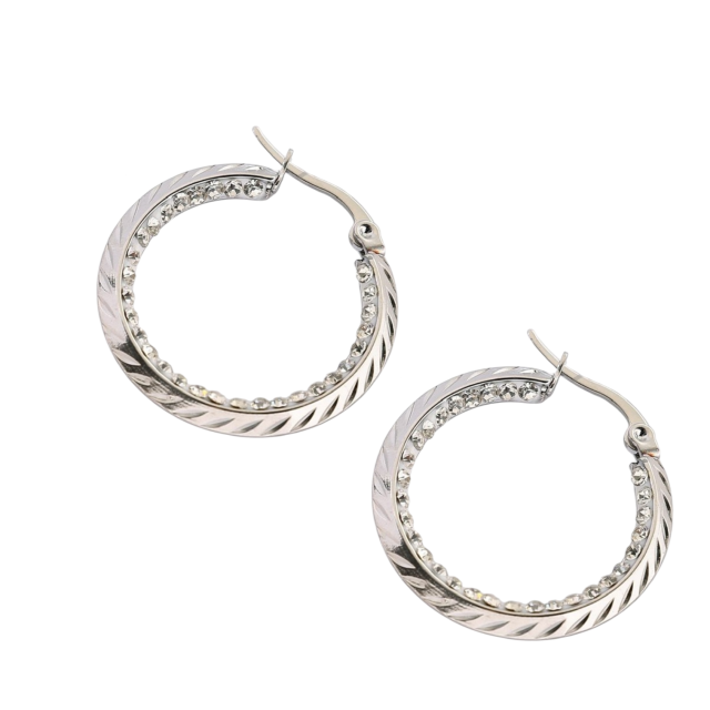 ARO ACERO ARGOLLA STRASS INTERNO