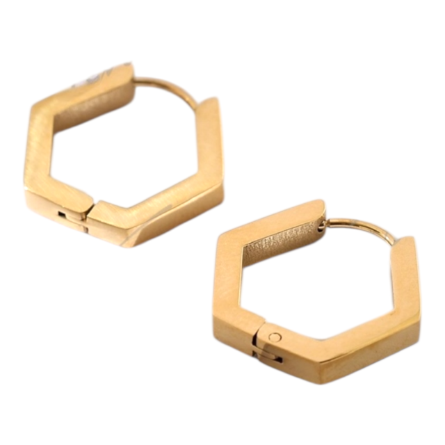 ARO ACERO DORADO ARGOLLA PENTAGONO