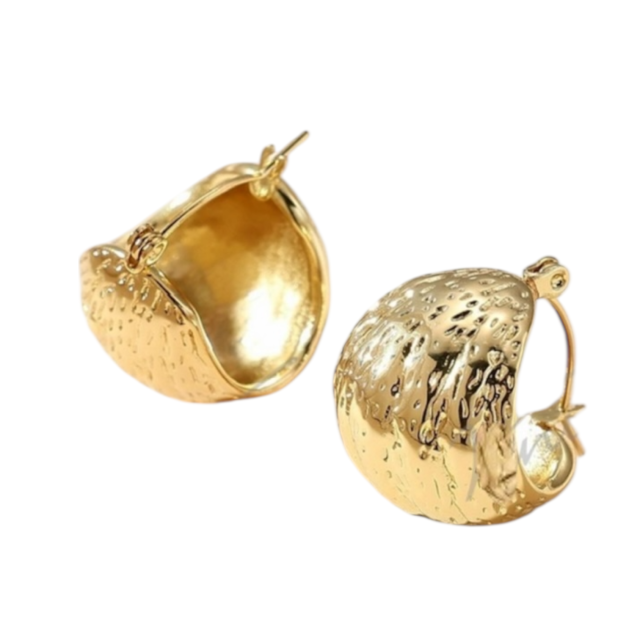 ARO ACERO DORADO ARGOLLA GRUESA CALADA