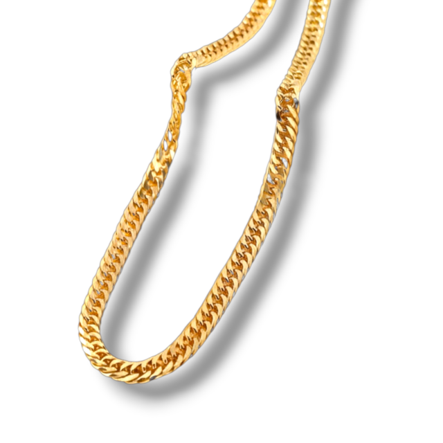 CADENA ACERO DORADO ESLABONES CHATOS PLANOS