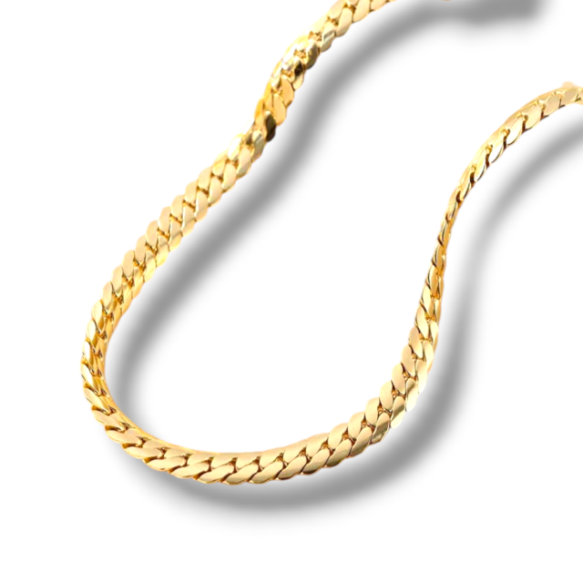 CADENA ACERO DORAO CHATA GRUESA