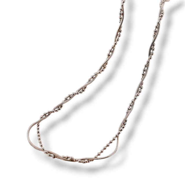 COLLAR ACERO CADENA DOBLE ENTRELAZADA