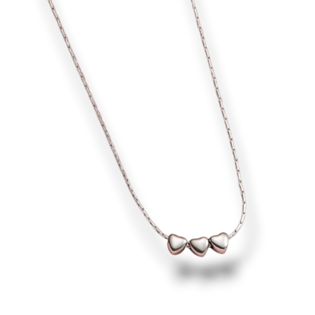 COLLAR ACERO 3 CORAZONES 