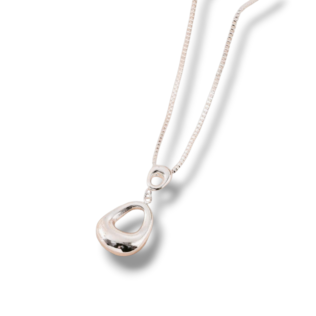 COLLAR ACERO BLANCO CON DIJE INFLADO