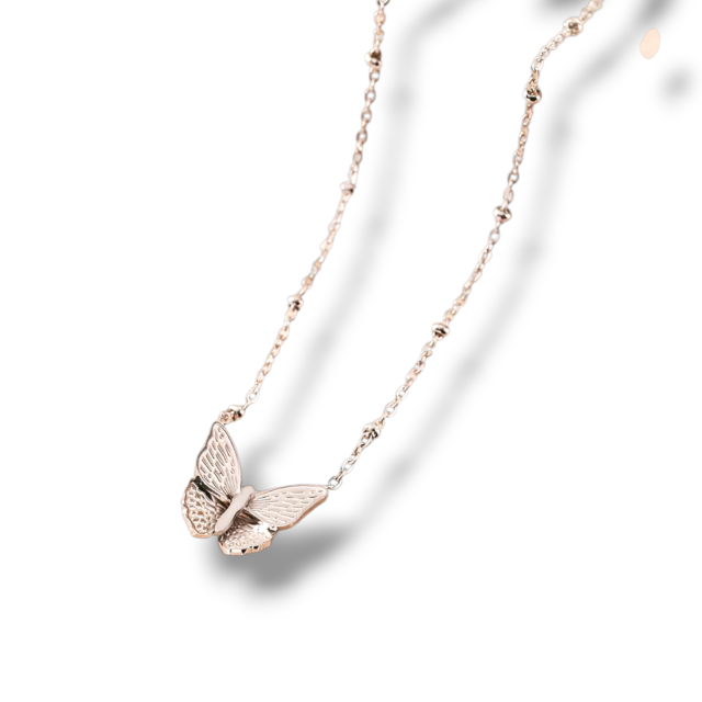 COLLAR ACERO BLANCO MARIPOSA 