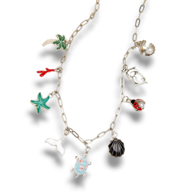 COLLAR ACERO MULTIDIJES MARINO ESMALTADOS