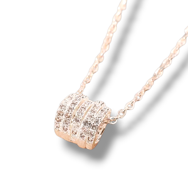 COLLAR ACERO BLANCO DIJE DONNA MICROPAVE 