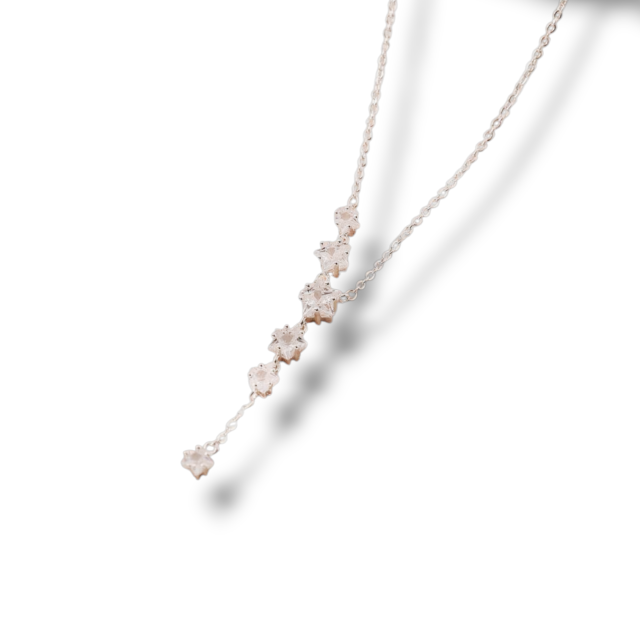 COLLAR ACERO BLANCO ESTRELLAS CUBIC