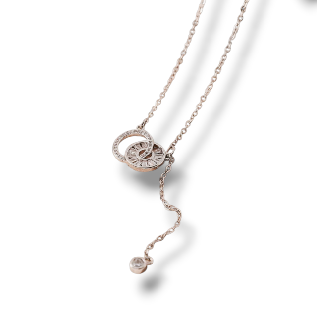 COLLAR ACERO CÍRCULO DE LA KARMA MICROPAVE