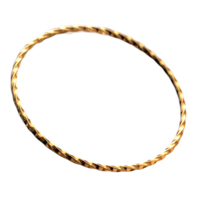 ESCLAVA ACERO DORADO TRENZA