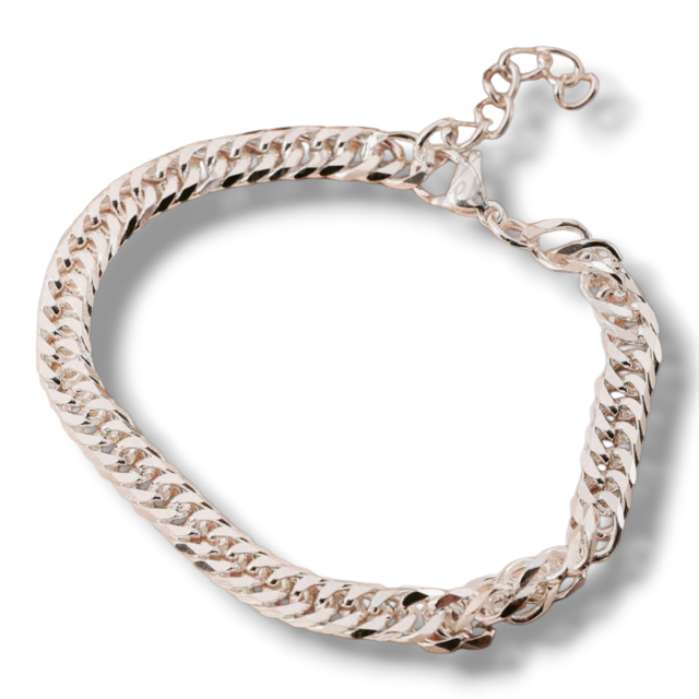 PULSERA ACERO BLANCO ESLABONES UNIDOS