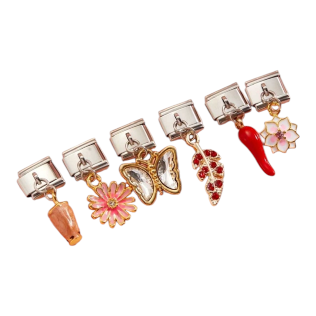 DIJE ACERO COLGANTE DORADO PARA PULSERA ITALIANA X6