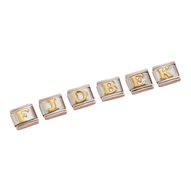 DIJES ACERO PARA PULSERA ITALIANA INICIAL DORADA X 12