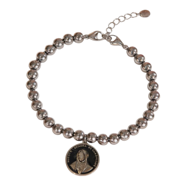 PULSERA ACERO DIJE VIRGEN DE GUADALUPE 