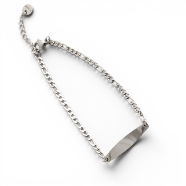 PULSERA ACERL CON CHAPA PARA GRABAR 
