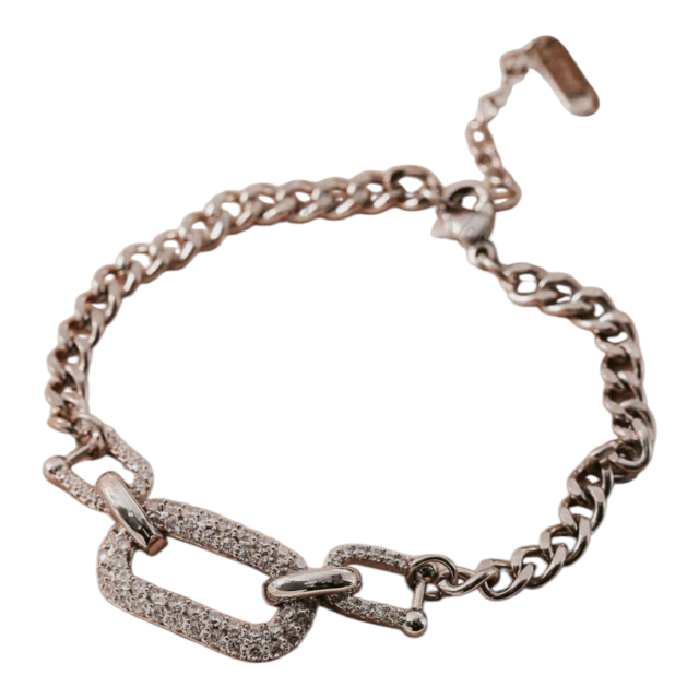 PULSERA ACERO DIJE MICROPAVE