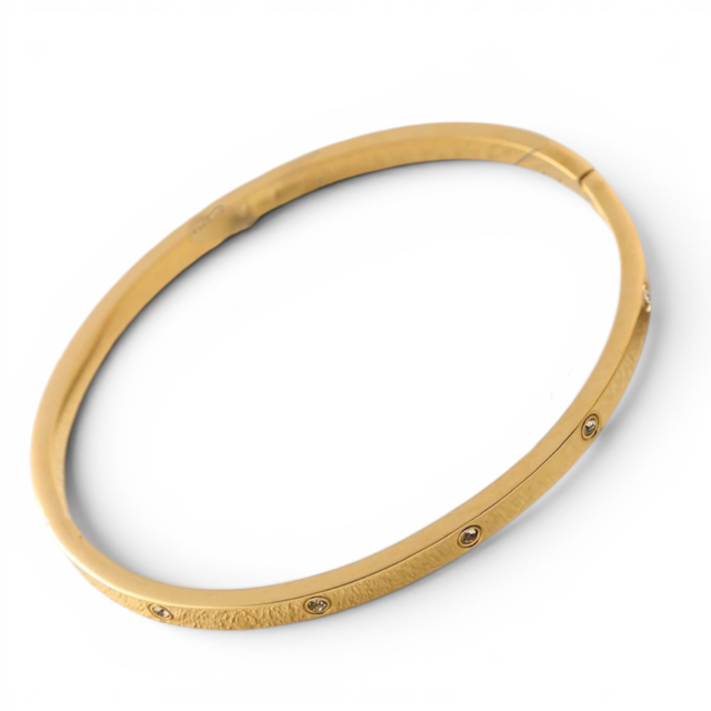 ESCLAVA ACERO DORADO CARTI CUBICS