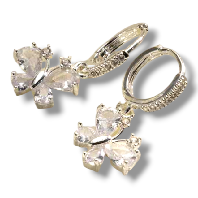 ARO BRONCE BLANCO ARGOLLA MICROPAVE MARIPOSA CRISTAL
