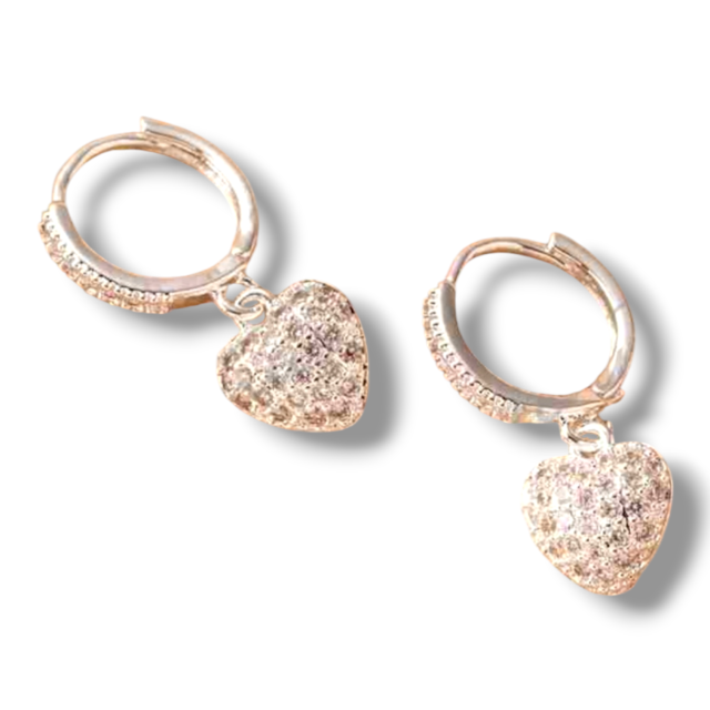 ARO BRONCE BLANCO ARGOLLA Y CORAZÓN MICROPAVE 