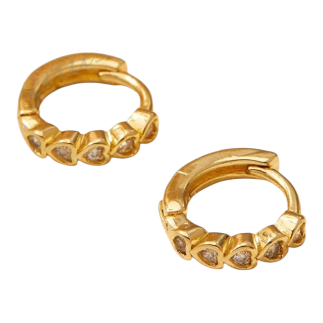 ARO BRONCE DORADO ARGOLLA CORAZONES CUBIC