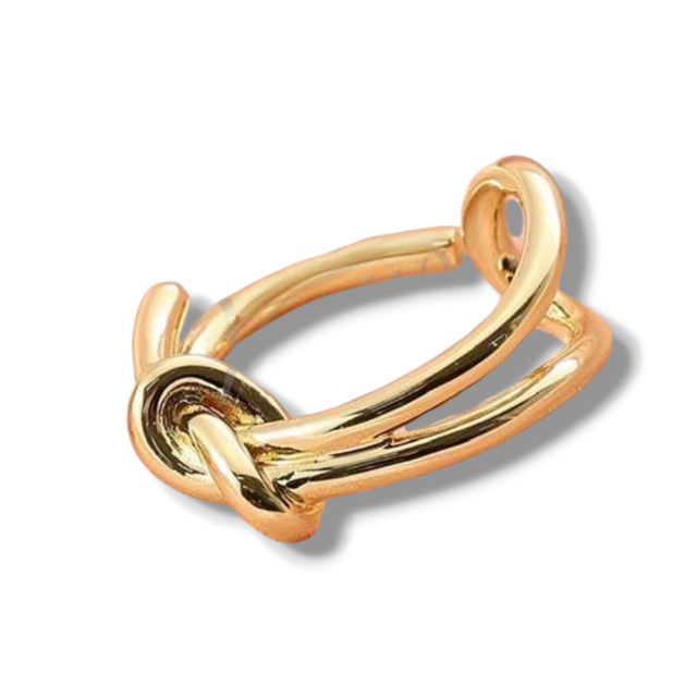 ANILLO ACERO DORADO NUDO