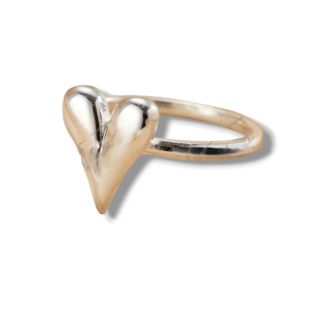 ANILLO ACERO BLANCO CORAZÓN 