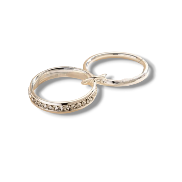 ANILLO ACERO BLANCO DOBLE