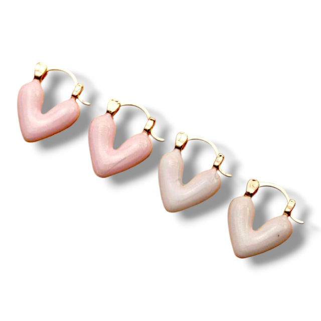 ARO ACERO DORADO CORAZÓN PIEDRA