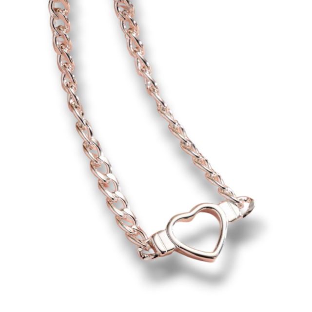 COLLAR ACERO BLANCO DIJE CORAZÓN 