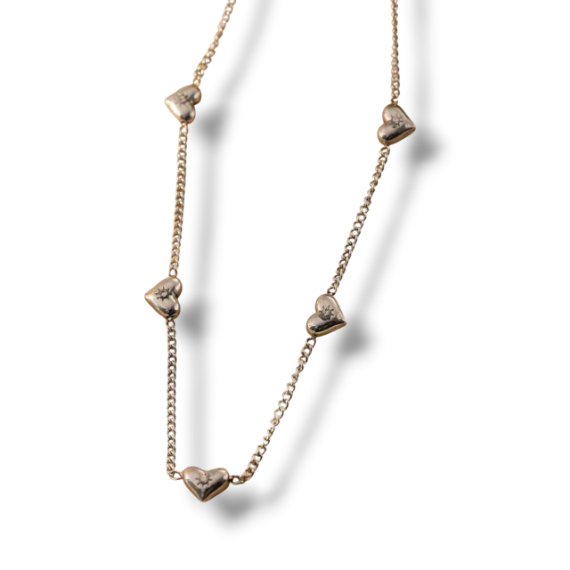 COLLAR ACERO CORAZONES