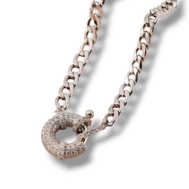 COLLAR ACERO DIJE MICROPAVE 