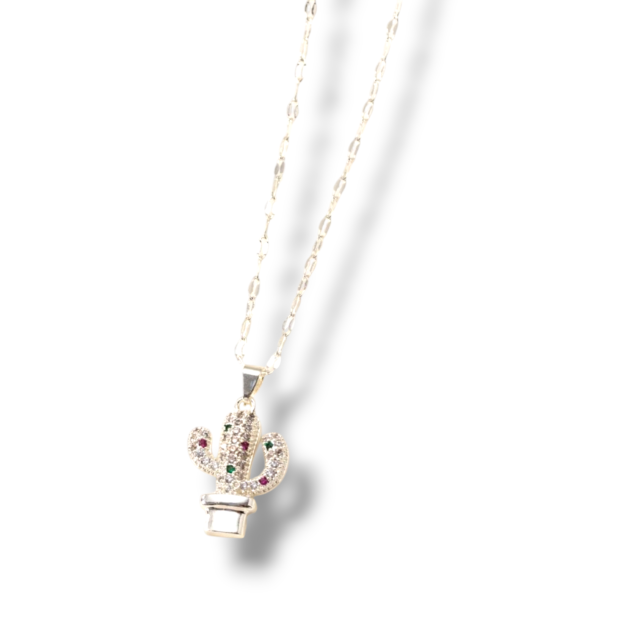 COLLAR ACERO BLANCO DIJE CAPTUS MICROPAVE 